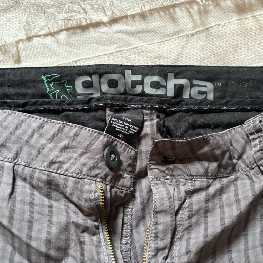 Gotcha Gray Striped Casual Shorts
